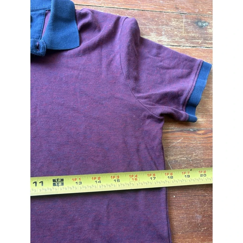 Banana Republic Men Top Small Luxury Touch 100% Cotton Polo Burgundy
